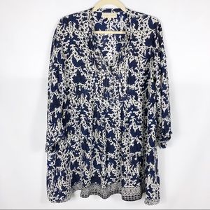 Natalie Martin Sammie Tunic Top Silk Blouse Navy